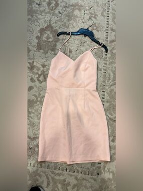 Minuet Petite Blush Spaghetti Strap Mini Dress